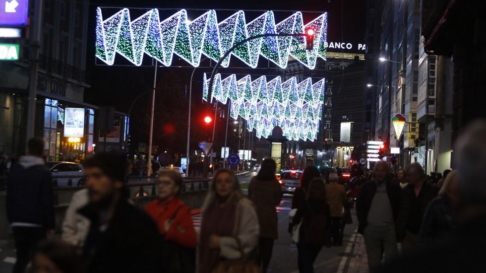 Luces de Navidad en A Coruña: los Cantones