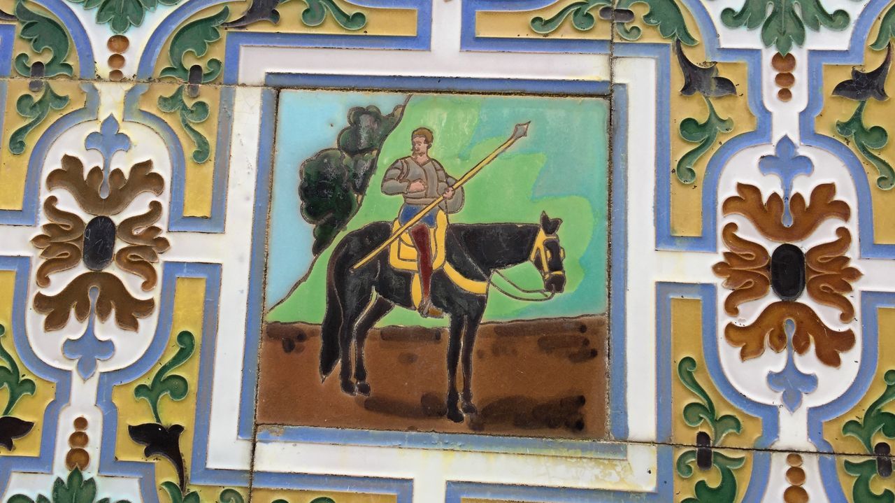 Los azulejos del Quijote en una casa de Ponte Caldelas