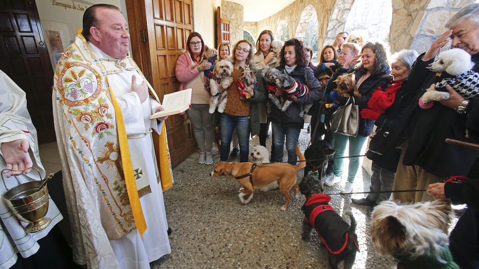Bendición de mascotas en la iglesia de Campolongo