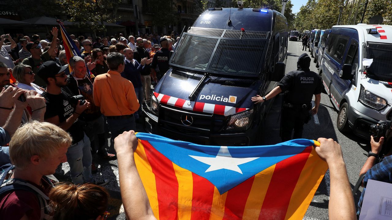 .Protestas en las calles de Barcelona