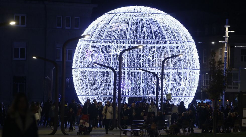 Alumbrado navideño en A Coruña. La Marina