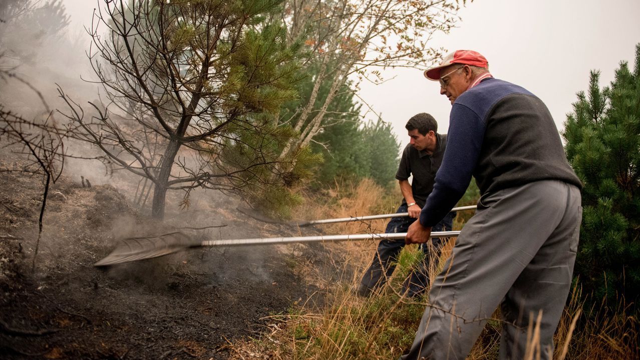 Incendio en el concello de Parada de Sil. Las llamas llegaron a diferentes partes del municipio
