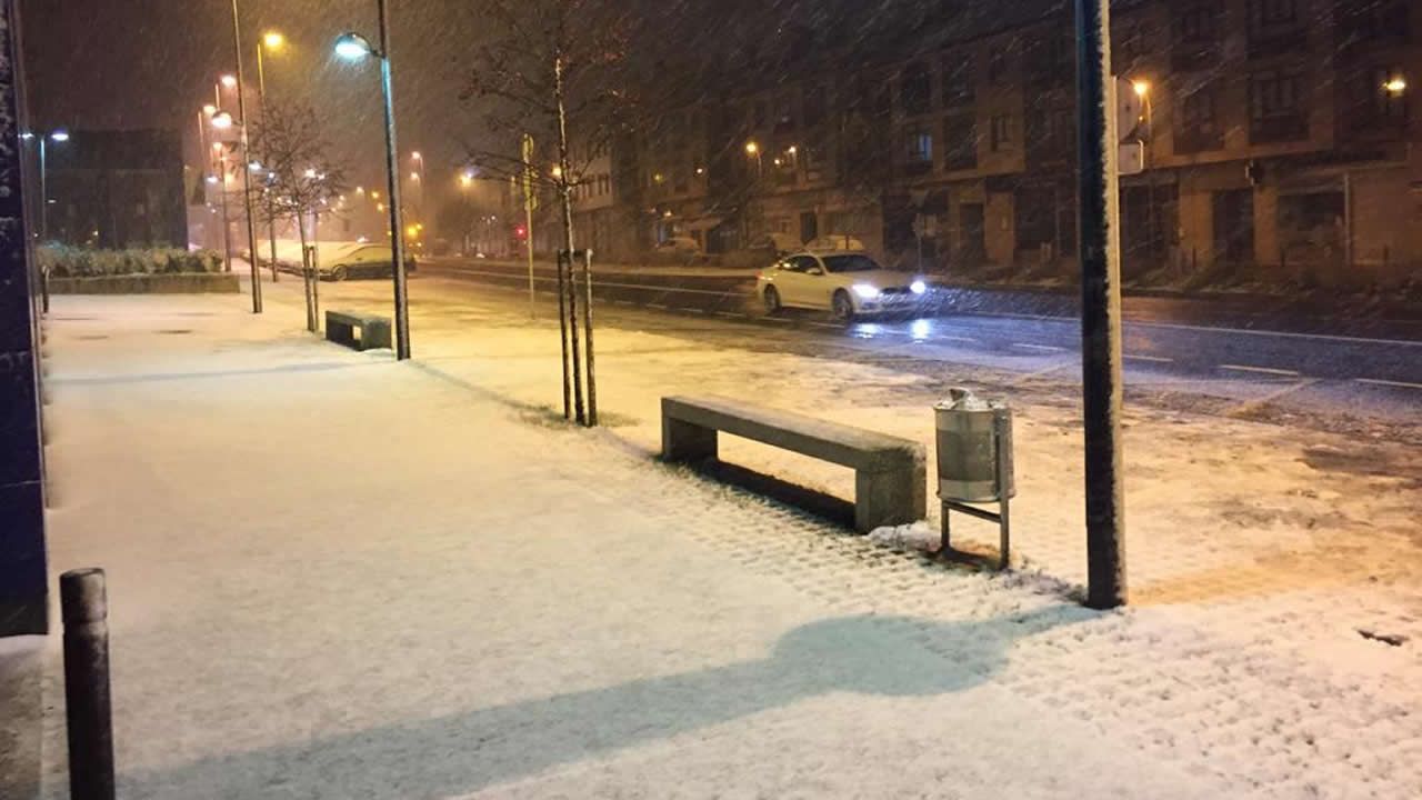 Nieve en el monte do Gozo