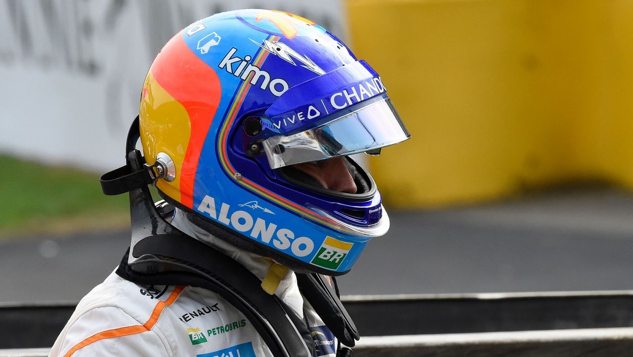 El coche de Alonso, tras el accidente