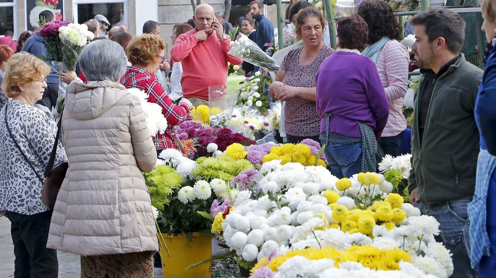 Mercado de flores para Todos los Santos