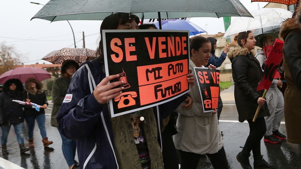 Protesta contra las reválidas y la Lomce en Barbanza