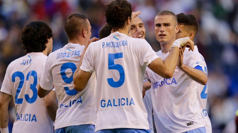 Foto de formación del Galicia-Venezuela del 2016 en el que coincidieron Denis, Sergio, Aspas y Hugo Mallo