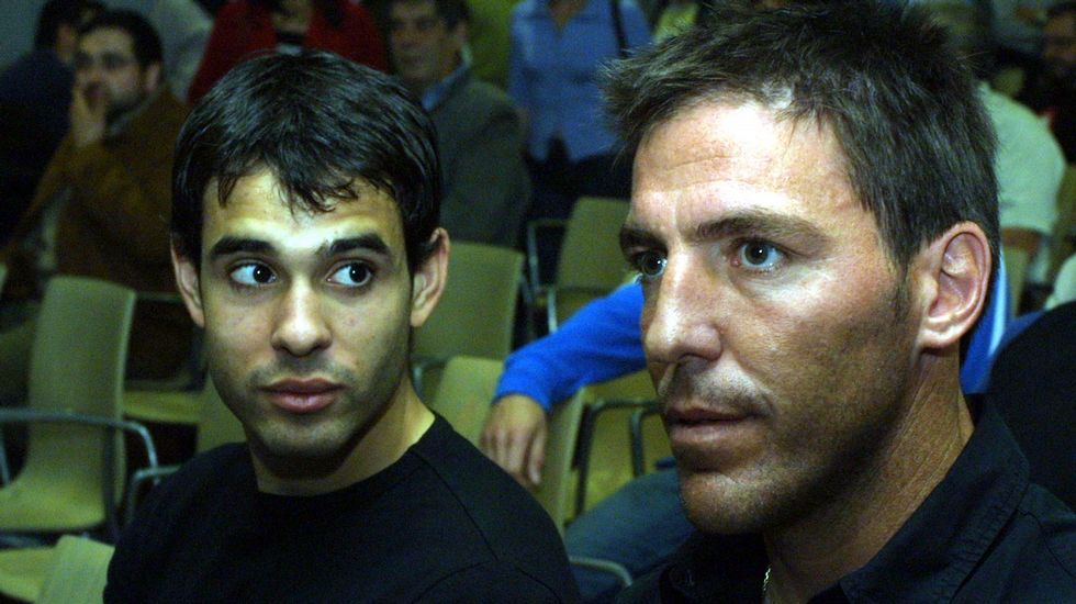 Pinto, con el actual técnico del Celta, Berizzo, en el 2005