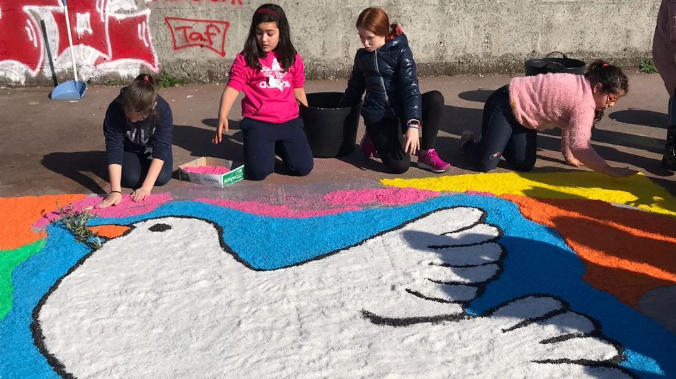 Paz Ourense.Acto por el Día de la Paz en el CPI de Ribadavia