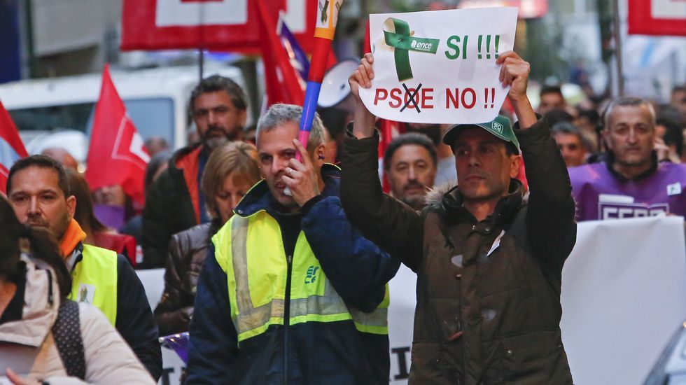 Manifestación de trabajadores de Ence