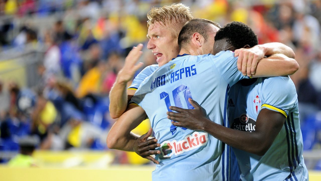 Las Palmas-Celta (3-3) el 30 de octubre del 2016. Doblete de Aspas