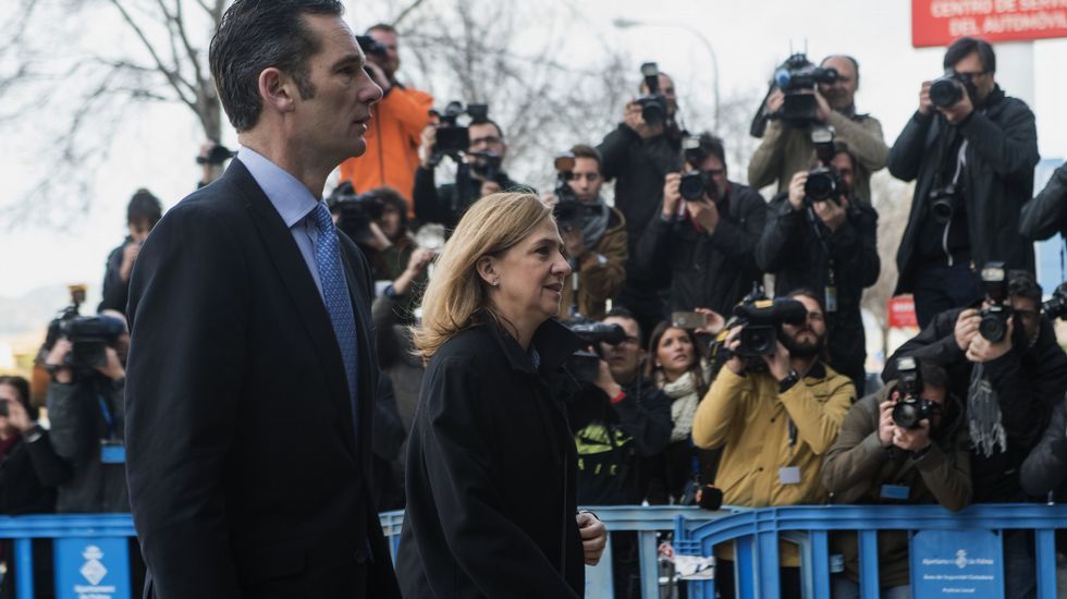 La infanta Cristina e Iñaki Urdangarin, a su llegada a la sede judicial de Palma