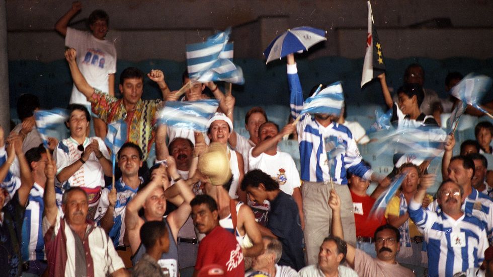 Aficionados del Dépor en Río.