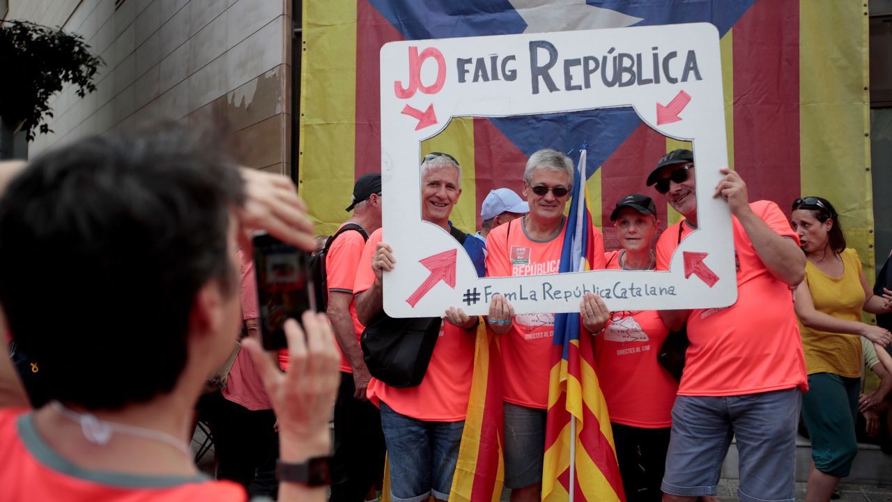 .Celebración de la Diada en las calles de Barcelona