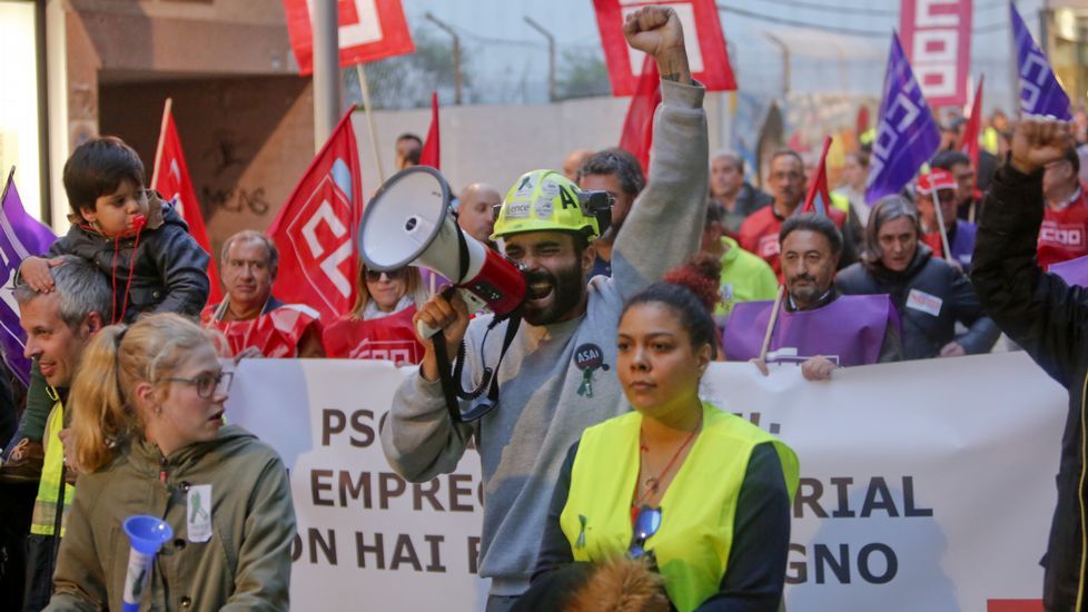 Manifestación de trabajadores de Ence