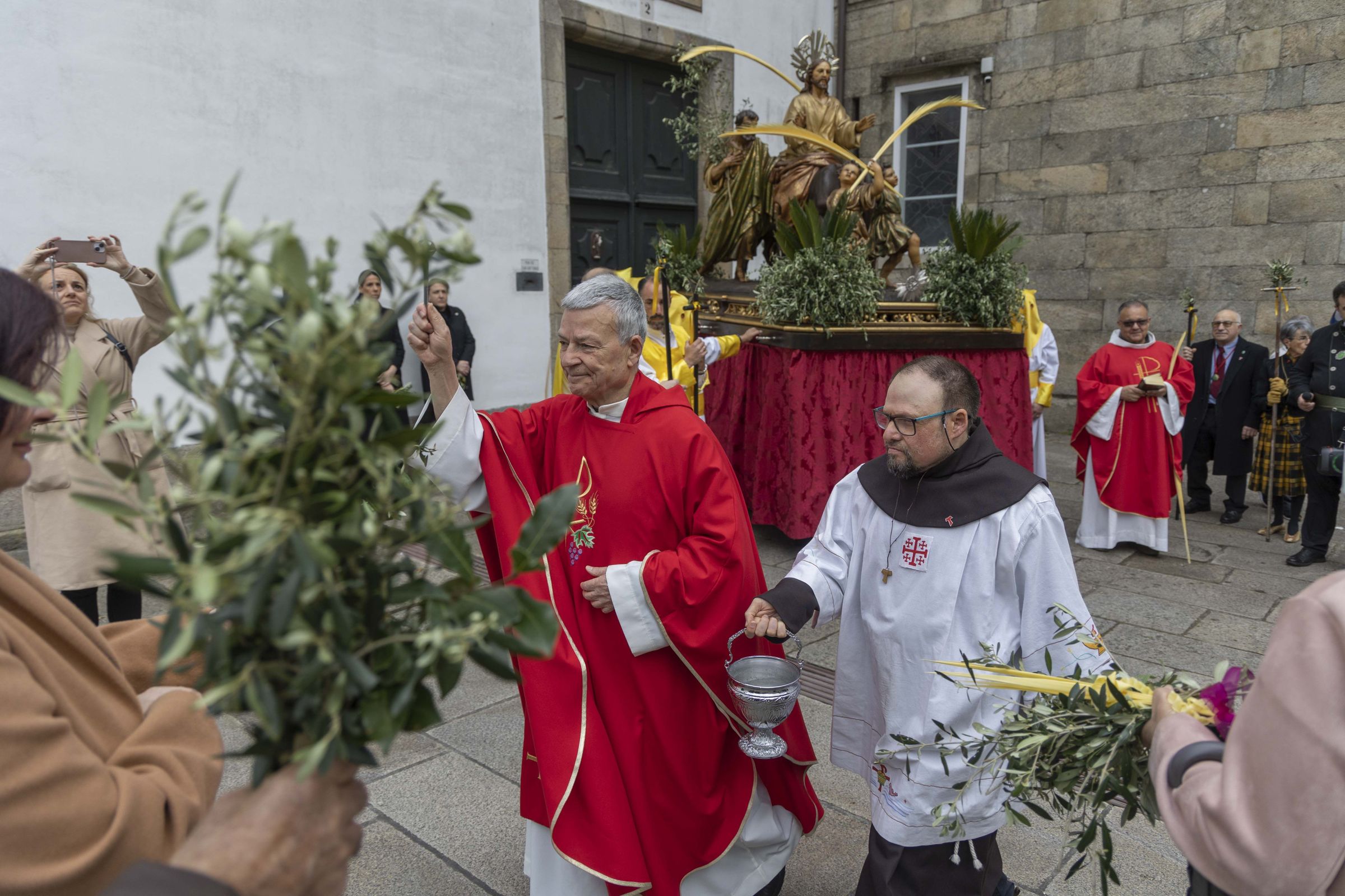 Bendicin dos ramos na procesin da Borriquita. 13/04/2025