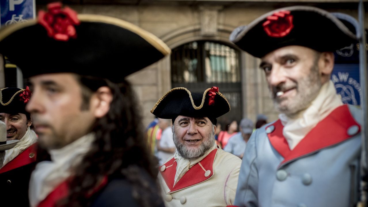 .Celebración de la Diada en las calles de Barcelona