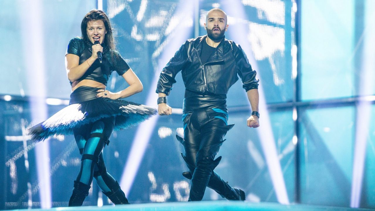 Difícil de describir el atuendo de Vilija Mataciunaite en Copenhague en su actuación de Eurovisión