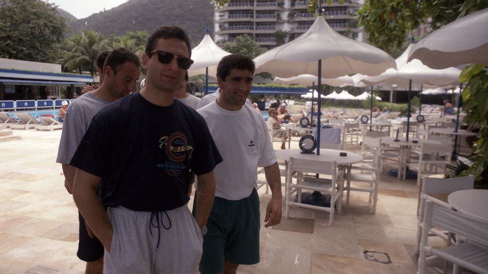 Fran y Marcos Vales bromean en el hotel Intercontinental.