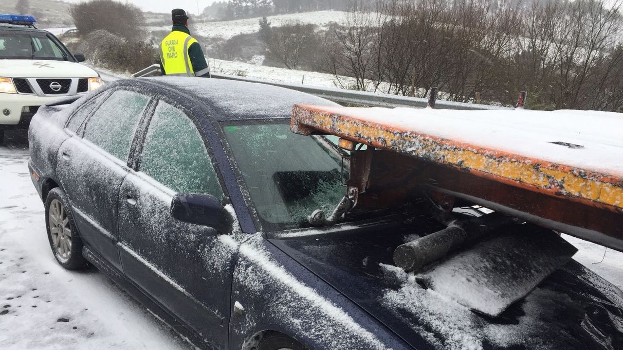 Accidente por la nieve en monte Caxado, As Pontes