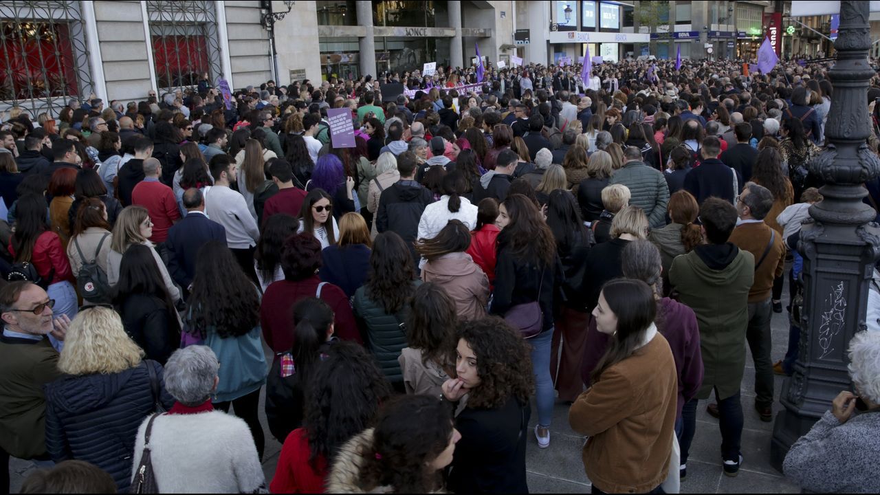 Manifestación en el centro de A Coruña