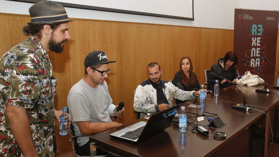 Microcharla con artistas, Sokram, Saturno,Yoseba MP,Cinta Vidal y Jorit
