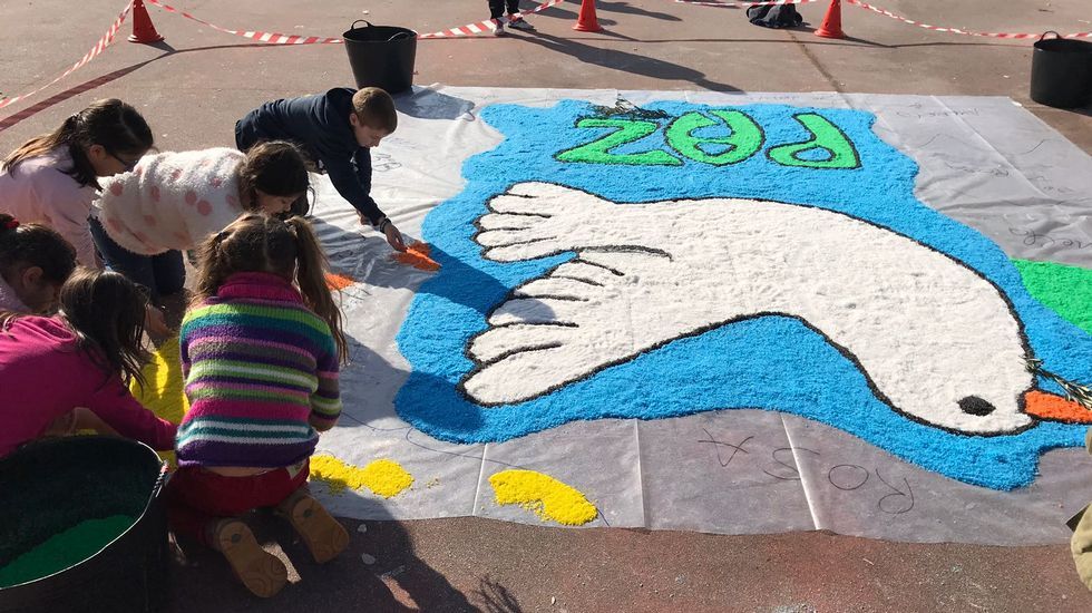 Paz Ourense.Acto por el Día de la Paz en el CPI de Ribadavia