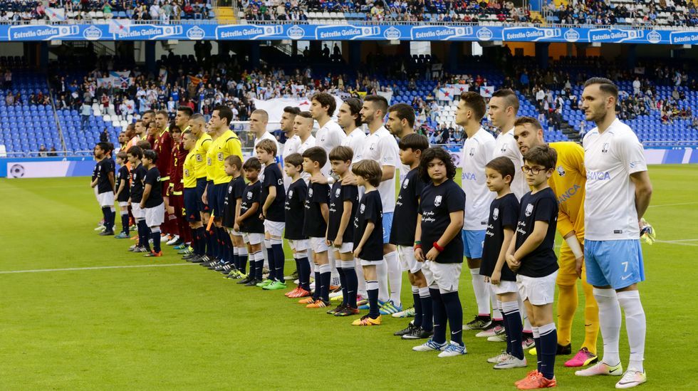 Foto de formación del Galicia-Venezuela del 2016 en el que coincidieron Denis, Sergio, Aspas y Hugo Mallo
