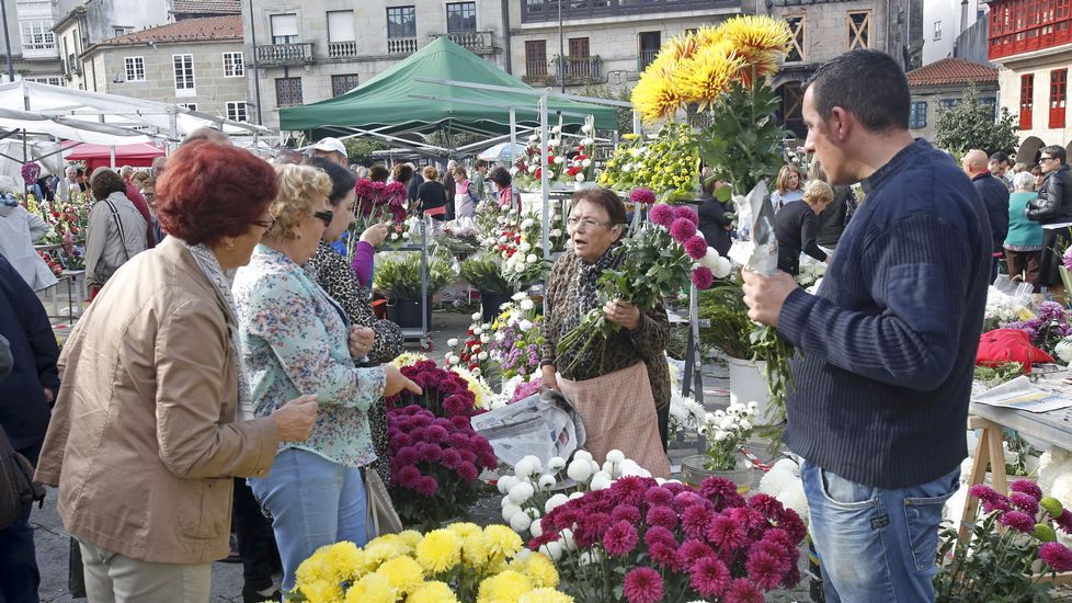 Mercado de flores para Todos los Santos