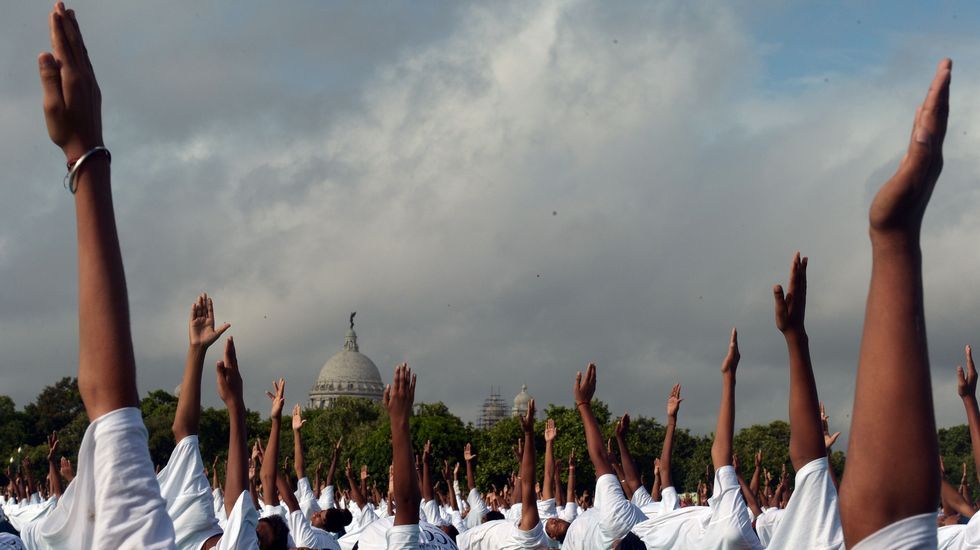 Día Internacional del Yoga en Nueva Delhi.