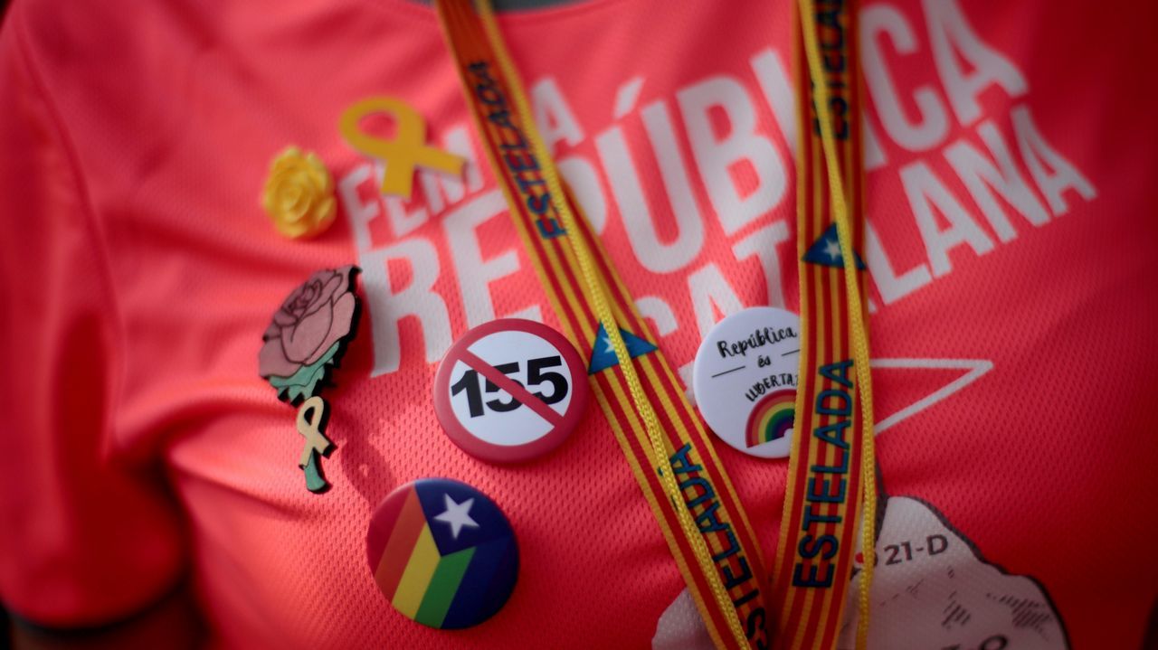 .Celebración de la Diada en las calles de Barcelona