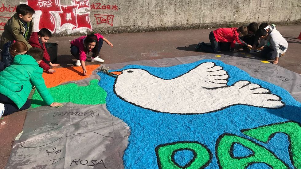 Paz Ourense.Acto por el Día de la Paz en el CPI de Ribadavia