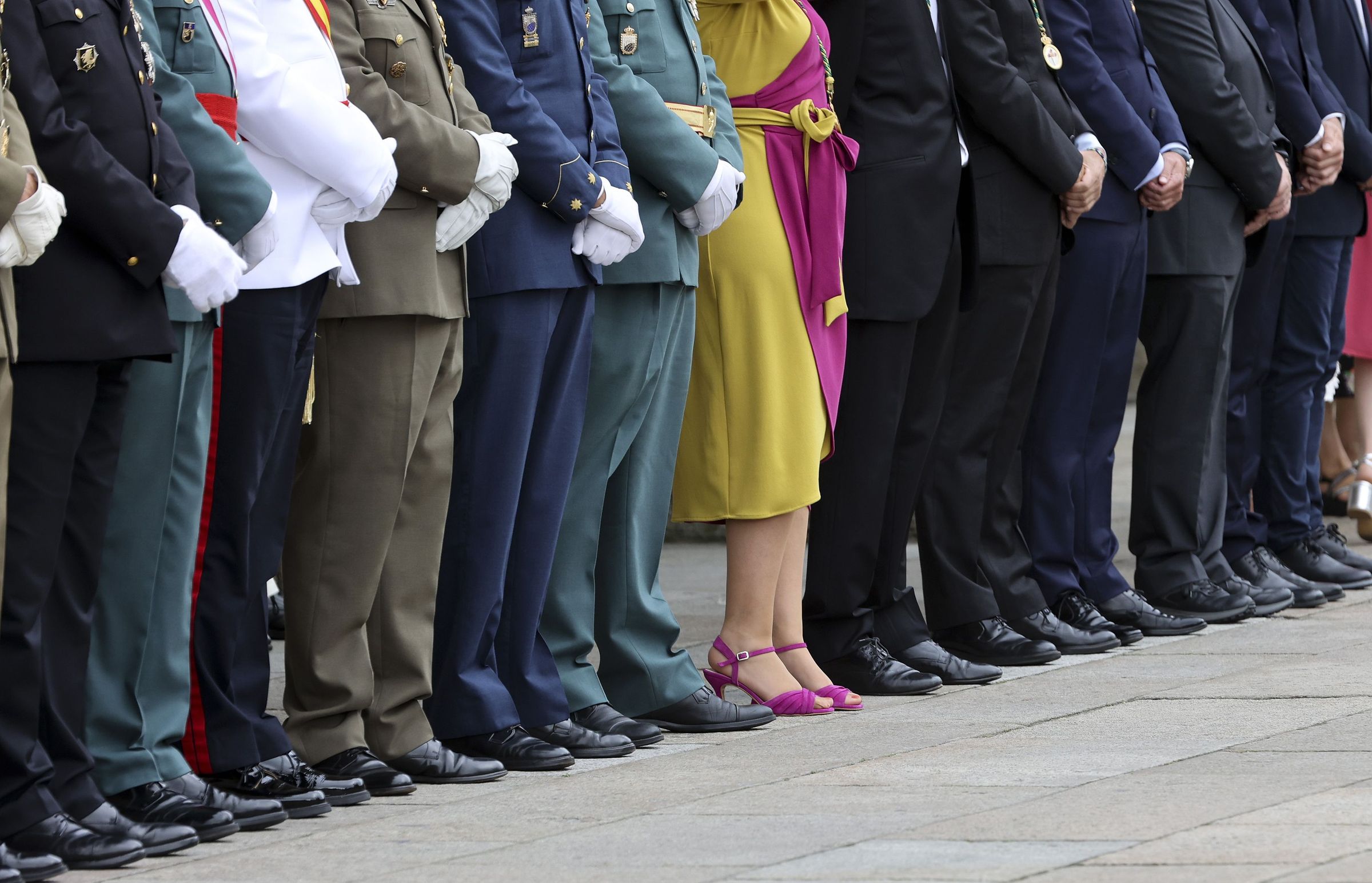 Autoridades durante o desfile das tropas nos actos da ofrenda ao Apostol o 25 de xullo no Obradoiro. 25/07/2024