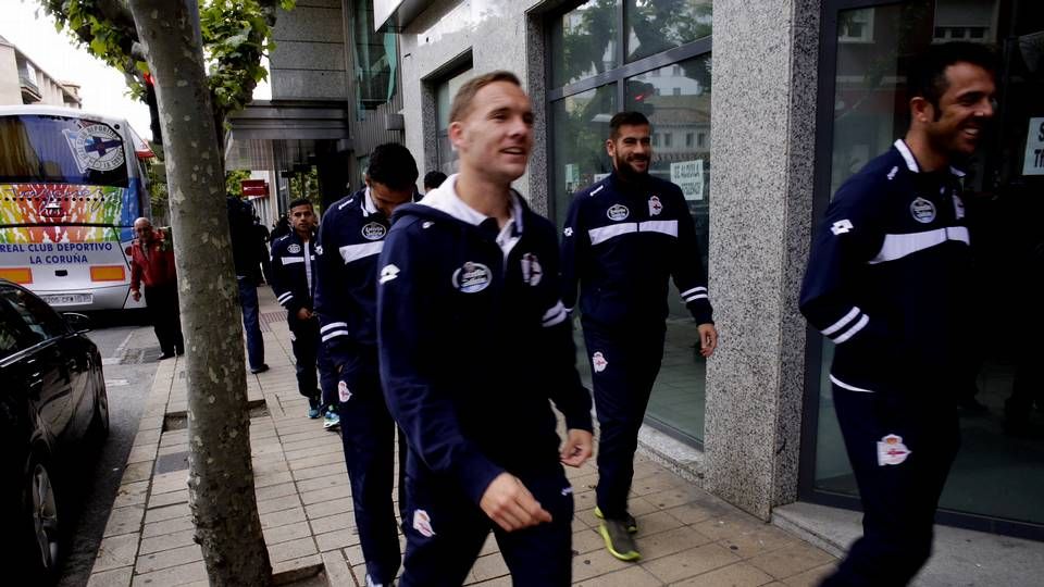 Aficionados del Dépor con Sissoko