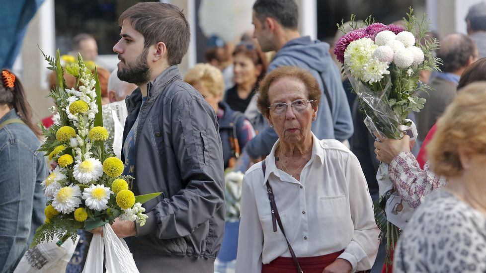 Mercado de flores para Todos los Santos
