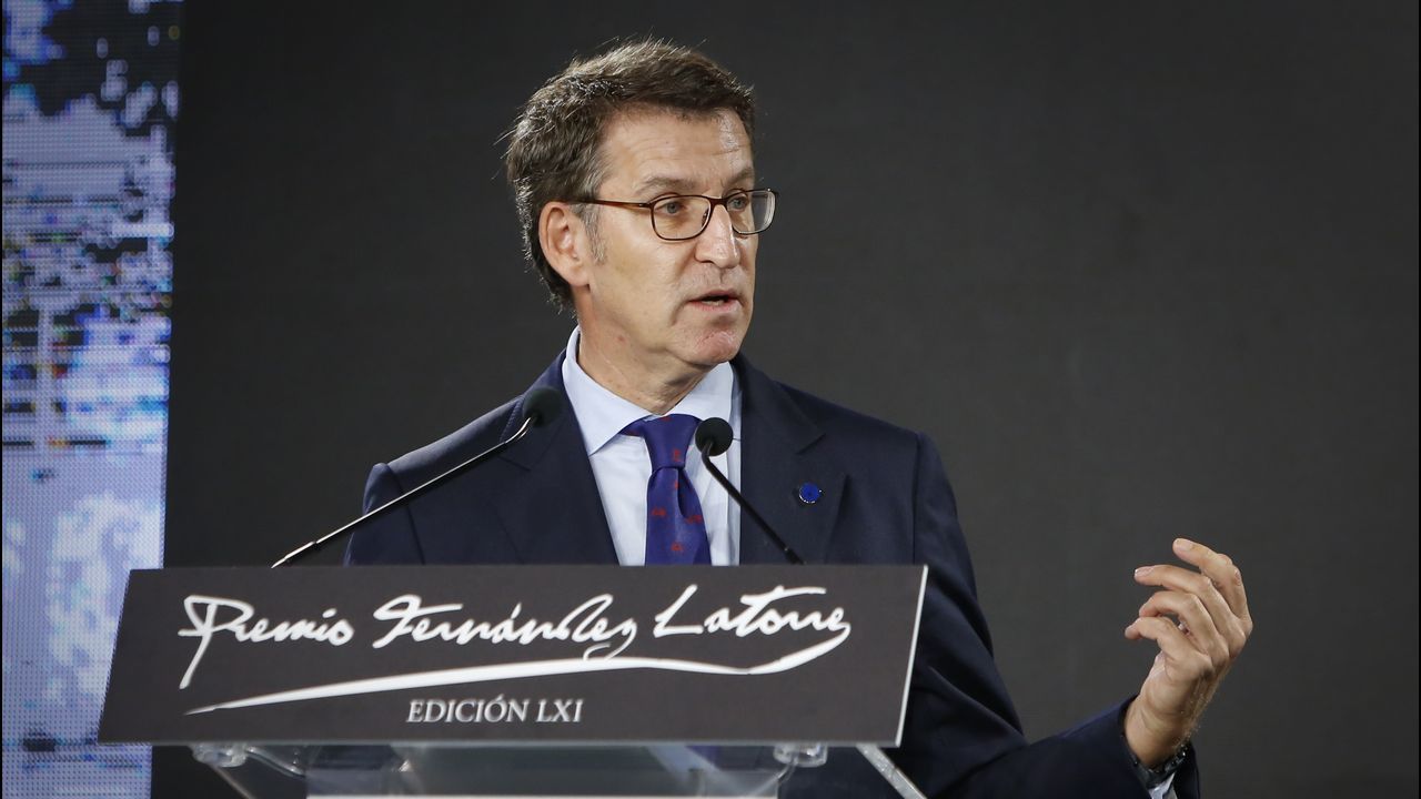 El presidente de la Xunta durante su discurso