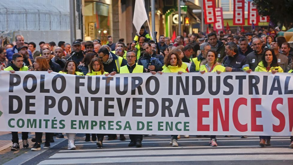 Manifestación de trabajadores de Ence