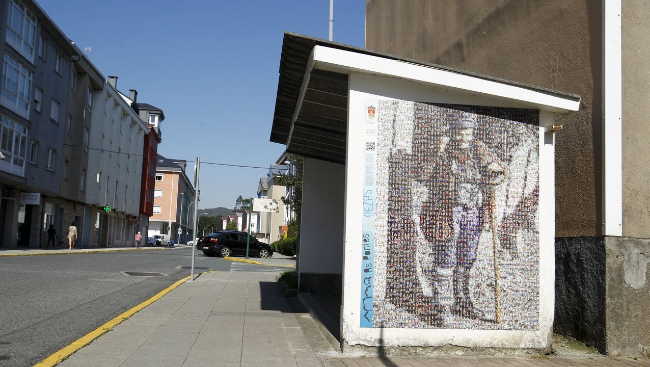 Homaneje a Xaquín das Herbas, de Xurxo Guitián, en la avenida Habana, en el poblado de Barreiro