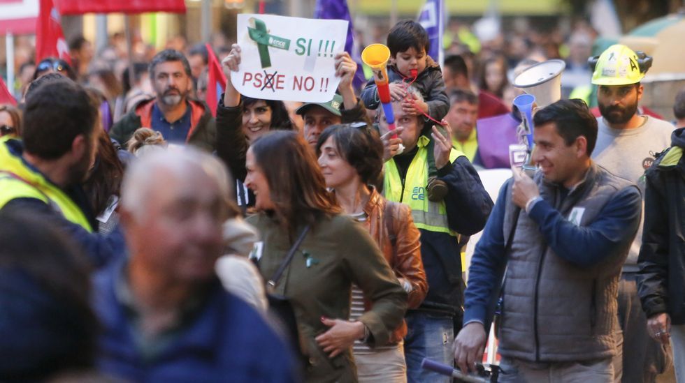 Manifestación de trabajadores de Ence