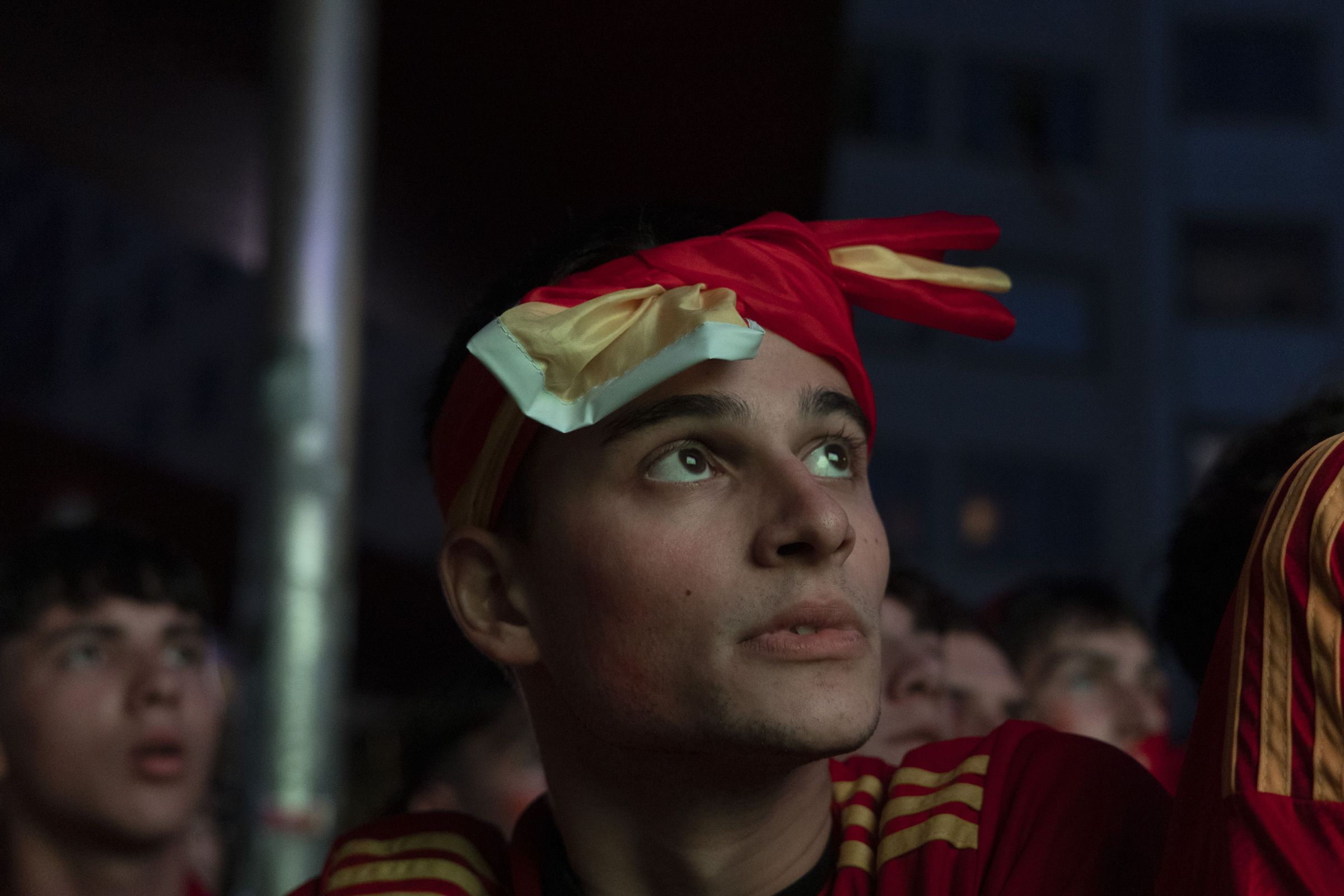 Segundo a final da Eurocopa dende a Praza Roxa de Santiago. 14/07/2024