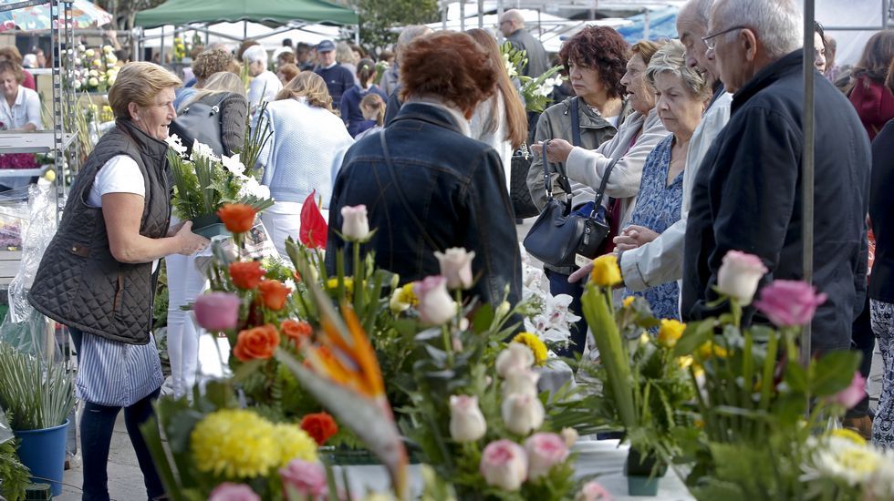 Mercado de flores para Todos los Santos