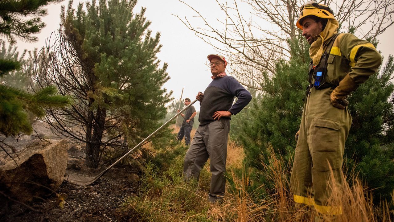 Incendio en el concello de Parada de Sil. Las llamas llegaron a diferentes partes del municipio
