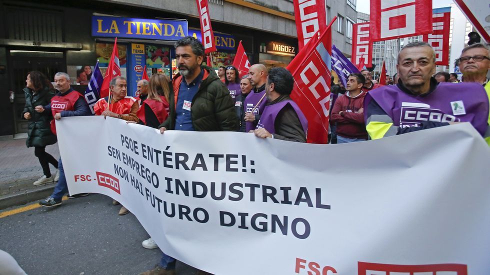 Manifestación de trabajadores de Ence