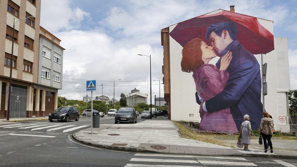 Trabajo de la polaca Natalia Rak en la rúa Vila de Negreira