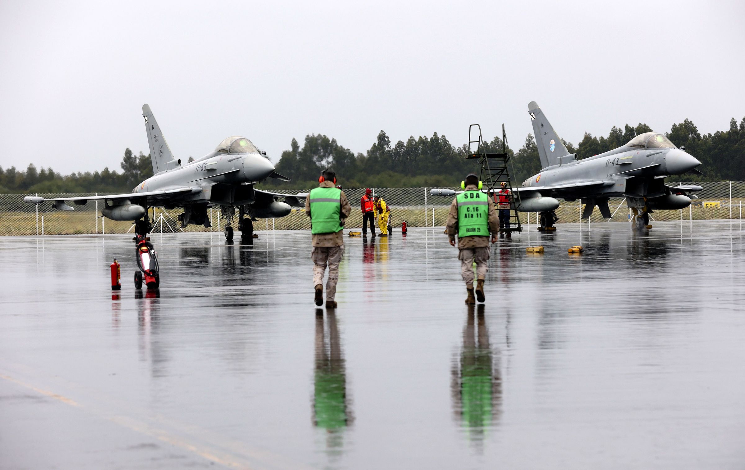 Chegada ao aeroporto militar de Santiago dos cazas Eurofighter que participan no operativo Eagle Eye. 17/06/2024