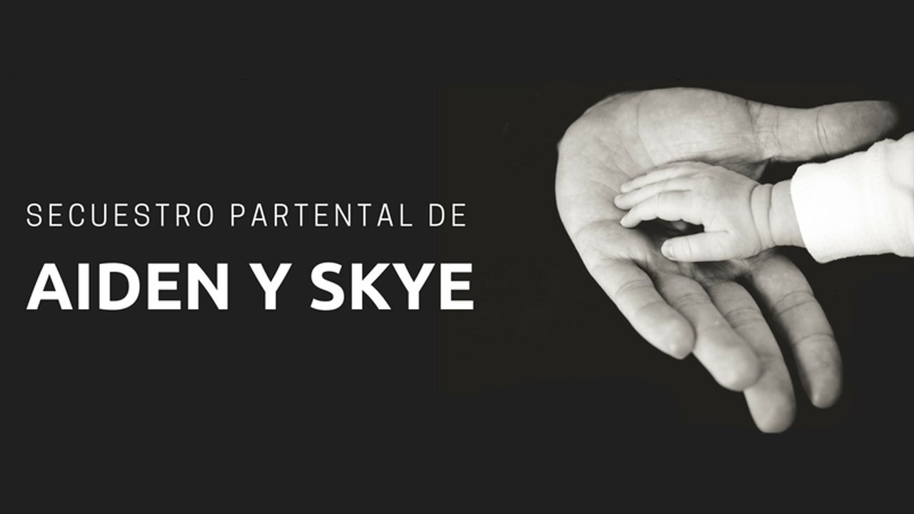 Imagen de la campaña en redes emprendida por Miriam Ruiz para denunciar el secuestro parental de sus gemelos Aiden y Skye