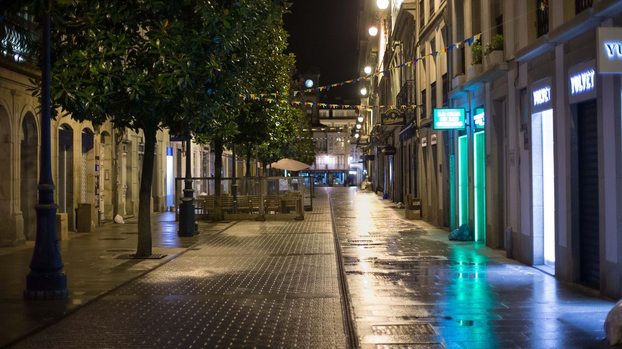 Calles vacías en Lugo.