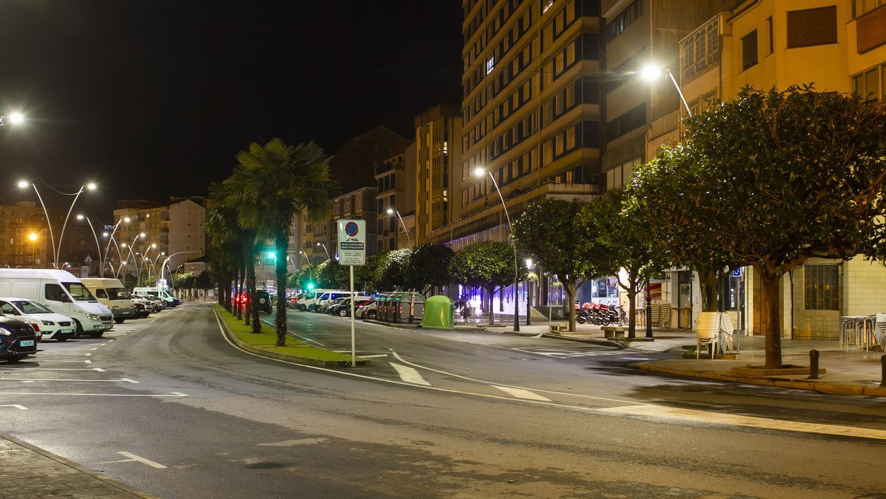 Calles vacías en Ferrol.