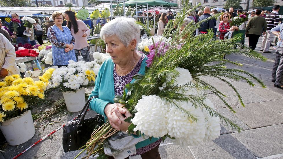 Mercado de flores para Todos los Santos