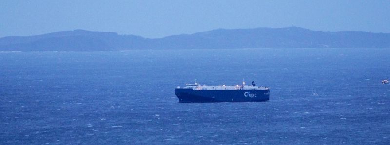 mercante.El mercante «Baltic Breeze», esta mañana tras la colisión de esta madrugada